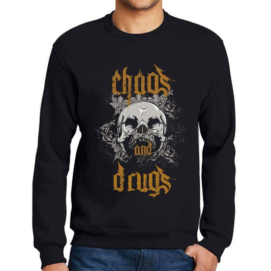 Ultrabasic - Homme Imprimé Graphique Sweat-Shirt Chaos and Drugs Noir Profond