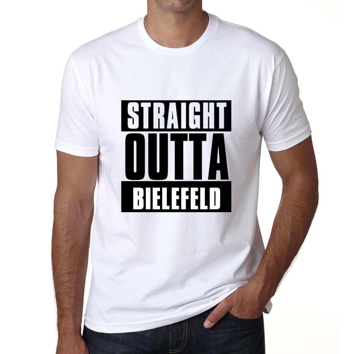 Straight Outta Bielefeld, t Shirt Homme, t Shirt Straight Outta, Cadeau Homme