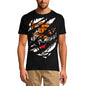ULTRABASIC Men's Torn T-Shirt Angry Tiger Face - Short Sleeve Shirt for Men