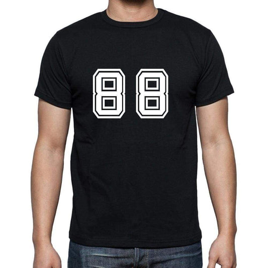 88 Numbers Black Mens Short Sleeve Round Neck T-Shirt 00116 - Casual