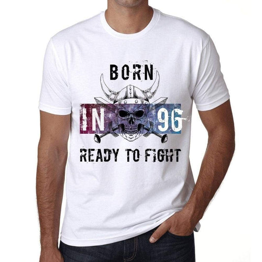 96 Ready To Fight Mens T-Shirt White Birthday Gift 00387 - White / Xs - Casual