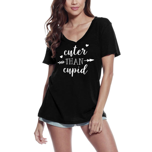ULTRABASIC Women's T-Shirt Cuter Than Cupid - Short Sleeve Tee Shirt Tops