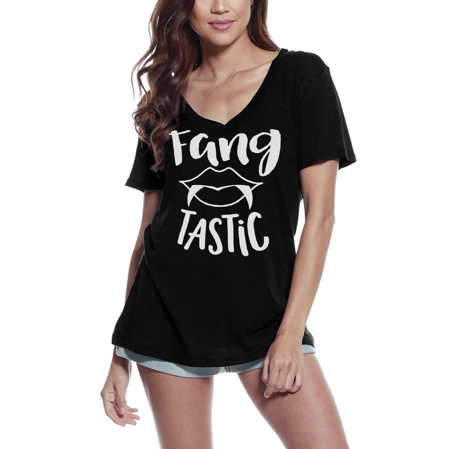 ULTRABASIC Women's T-Shirt Fang Tastic - Fantastic Short Sleeve Tee Shirt Tops