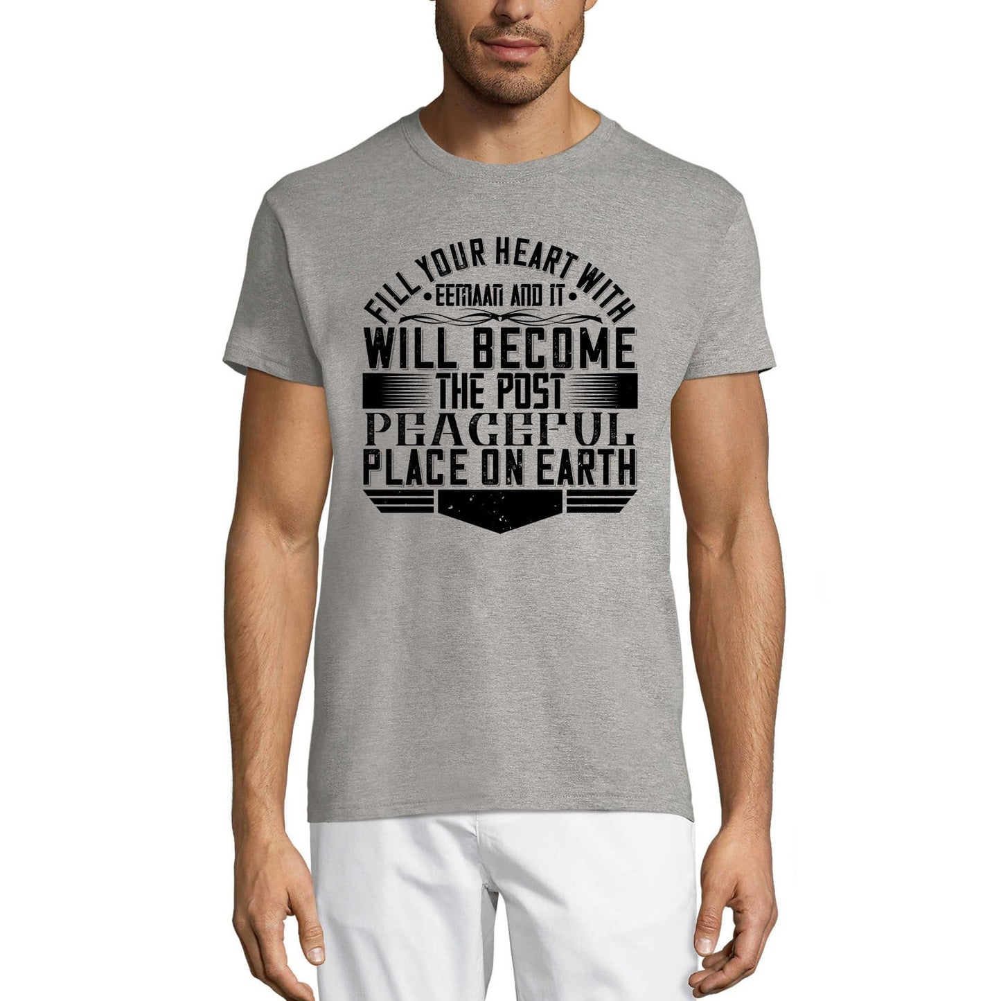 ULTRABASIC Men's T-Shirt Fill Your Heart With Iman - Muslim Tee Shirt