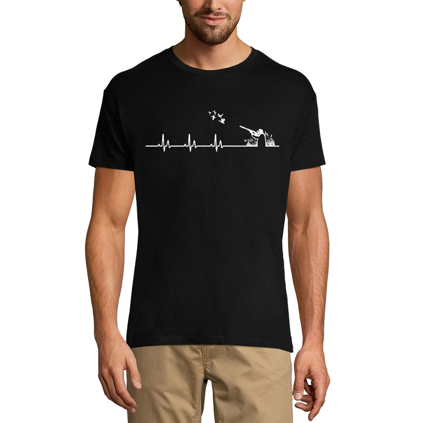 ULTRABASIC Men's T-Shirt Heartbeat Hunter - Funny Hunting Tee Shirt