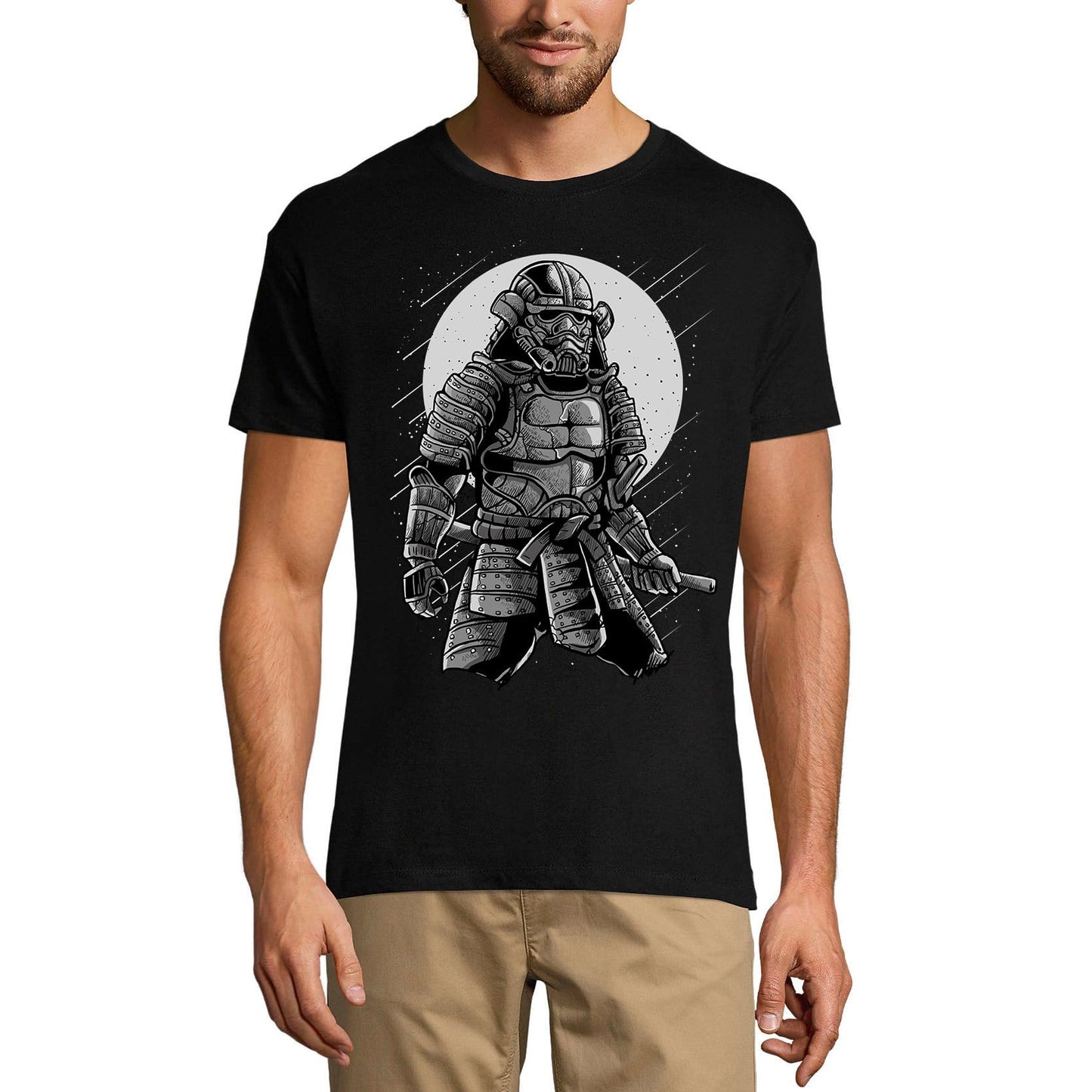 ULTRABASIC Men's Graphic T-Shirt Black Galaxy Samurai in Space - Funny Shirt  vintage nasa shirt for men daft punk greatful dead merchandise cosmonaut shirt alien space t shirt science nerd graphic tees design party trippy weed good vibes vision logo houston elien camisetas samurai streetwear billionare club rave psychadelic