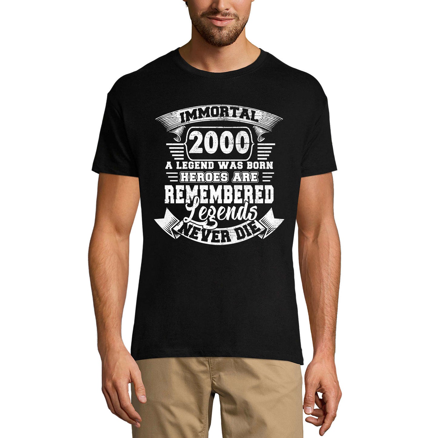 ULTRABASIC Men's T-Shirt Immortal 2000 Legend was Born - Legends Never Die 20th Birthday Tee Shirt