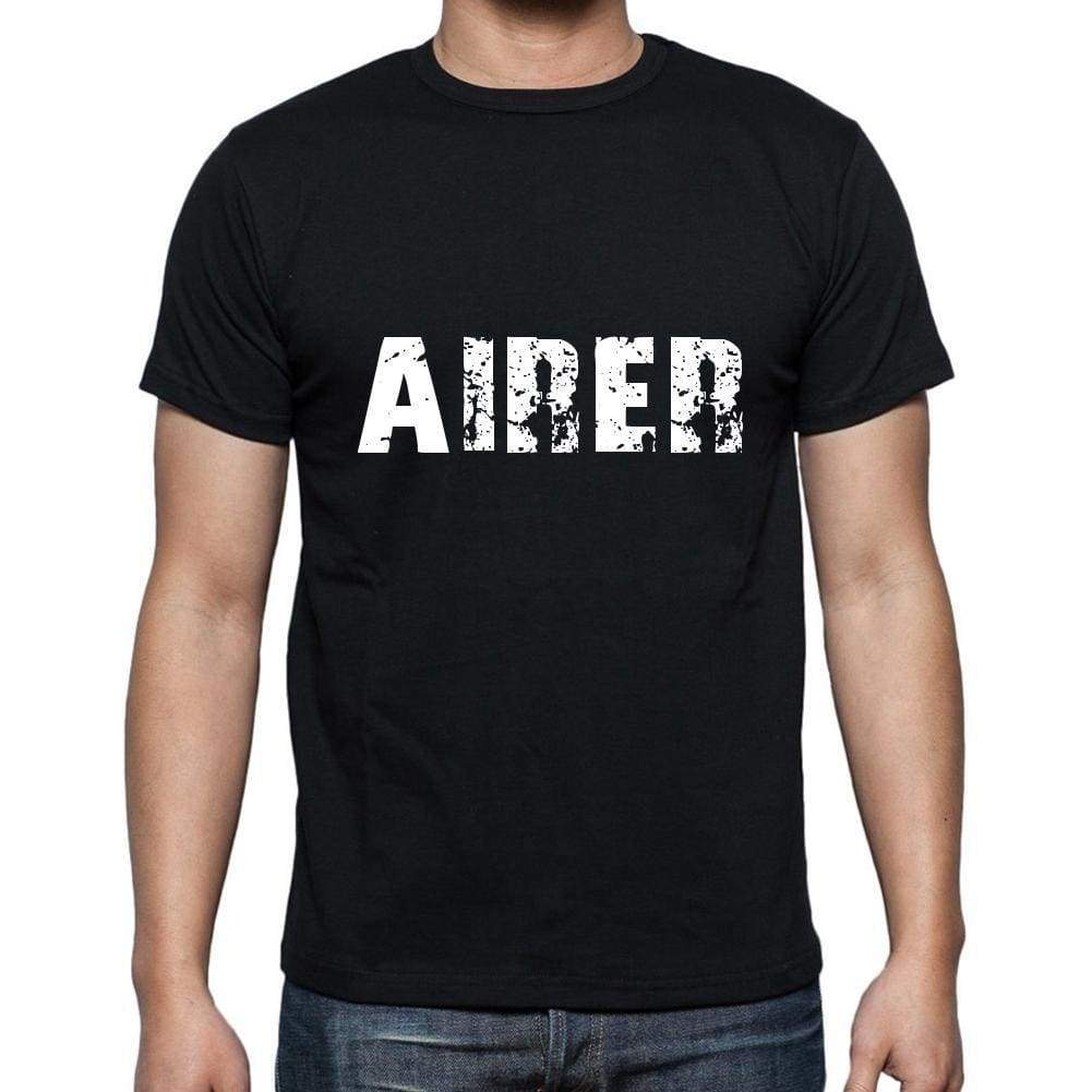 Airer Mens Short Sleeve Round Neck T-Shirt 5 Letters Black Word 00006 - Casual
