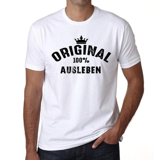 Ausleben 100% German City White Mens Short Sleeve Round Neck T-Shirt 00001 - Casual