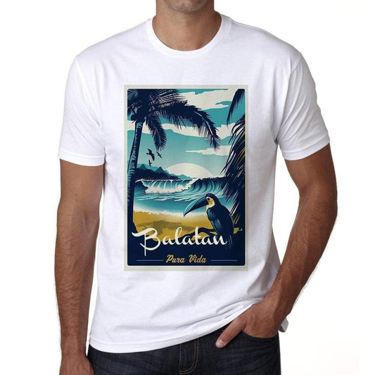 Balatan Pura Vida Beach Name White Mens Short Sleeve Round Neck T-Shirt 00292 - White / S - Casual
