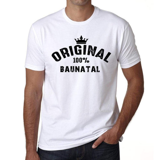 Baunatal 100% German City White Mens Short Sleeve Round Neck T-Shirt 00001 - Casual