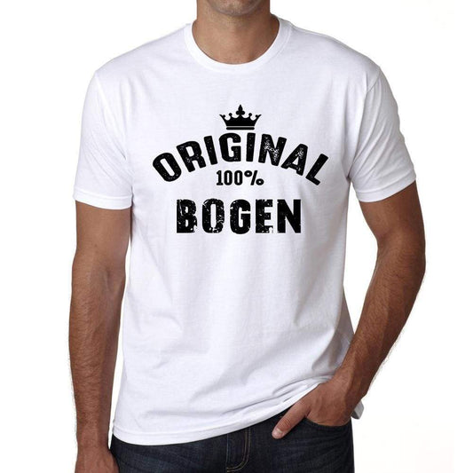 Bogen 100% German City White Mens Short Sleeve Round Neck T-Shirt 00001 - Casual