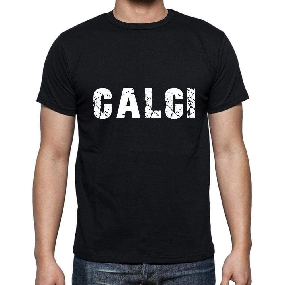 Calci Mens Short Sleeve Round Neck T-Shirt 5 Letters Black Word 00006 - Casual