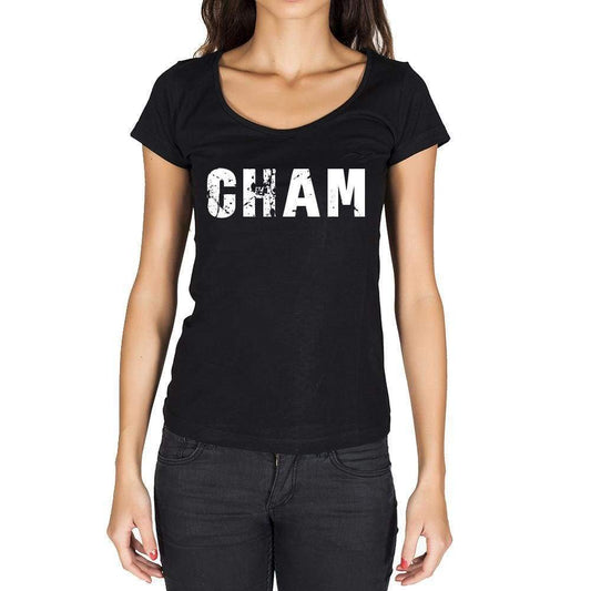 Cham German Cities Black Womens Short Sleeve Round Neck T-Shirt 00002 - Casual