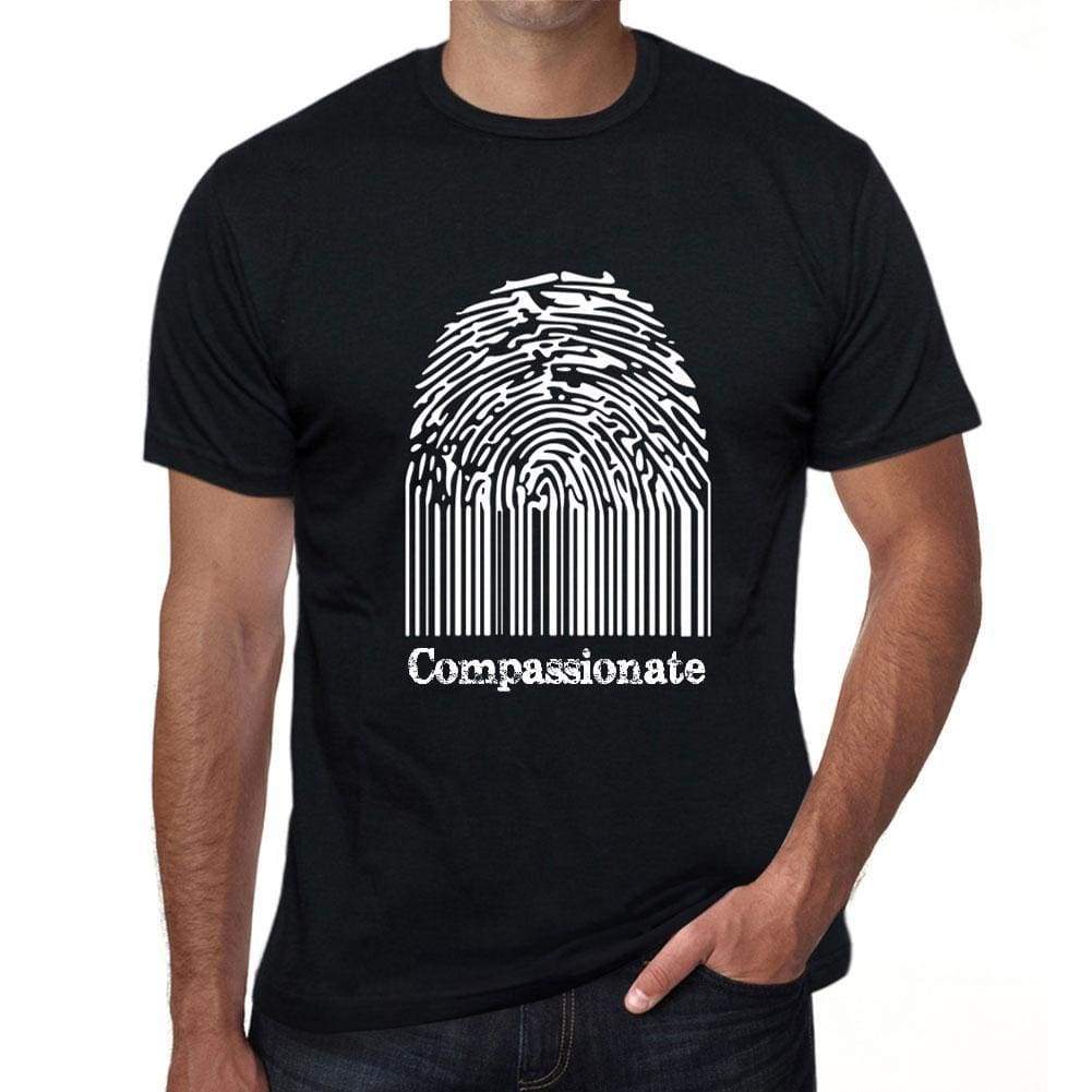Compassionate Fingerprint Black Mens Short Sleeve Round Neck T-Shirt Gift T-Shirt 00308 - Black / S - Casual