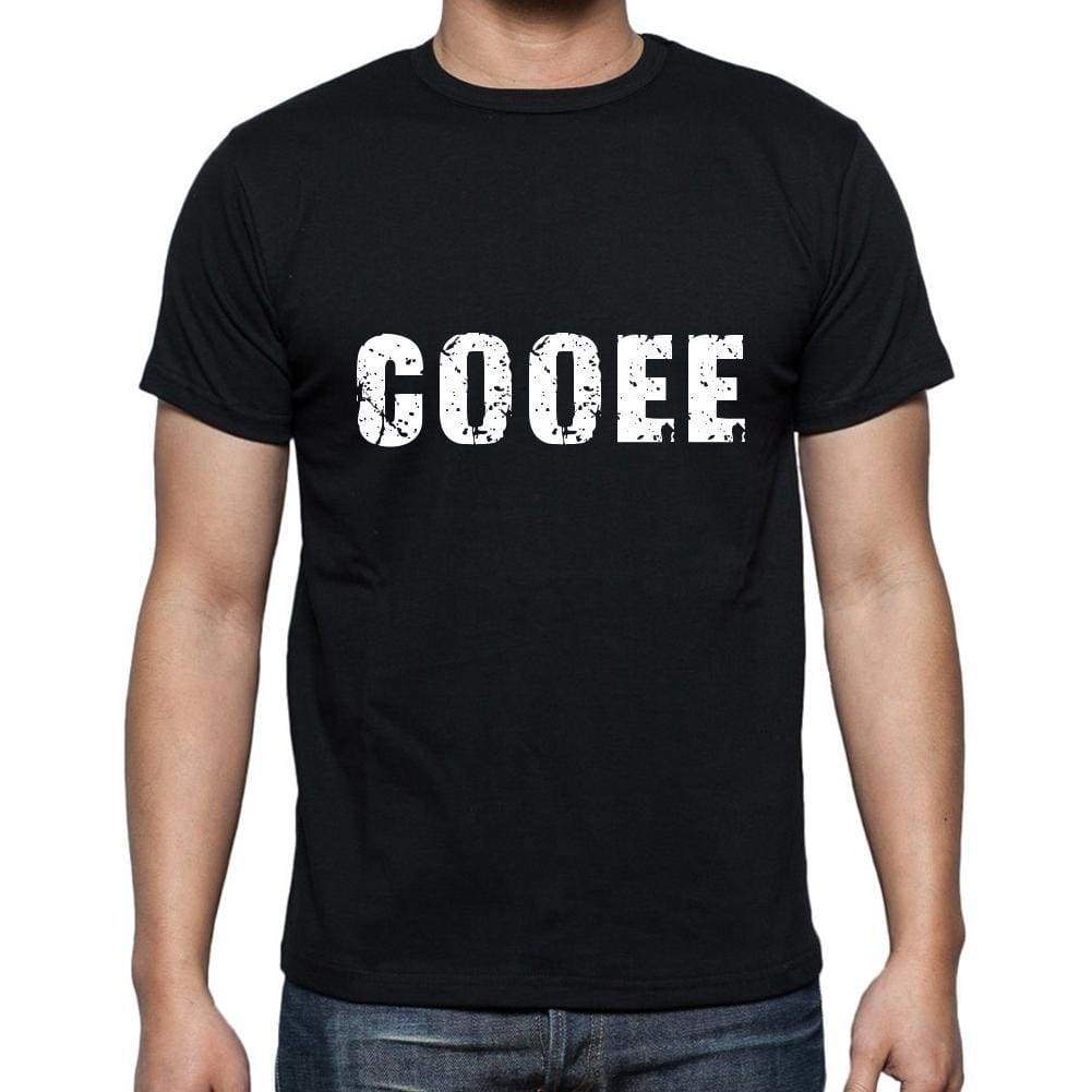 Cooee Mens Short Sleeve Round Neck T-Shirt 5 Letters Black Word 00006 - Casual