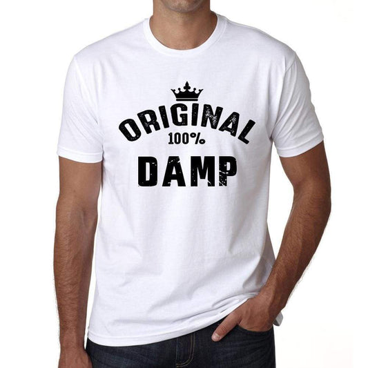 Damp 100% German City White Mens Short Sleeve Round Neck T-Shirt 00001 - Casual