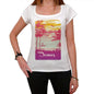 Domes Escape To Paradise Womens Short Sleeve Round Neck T-Shirt 00280 - White / Xs - Casual