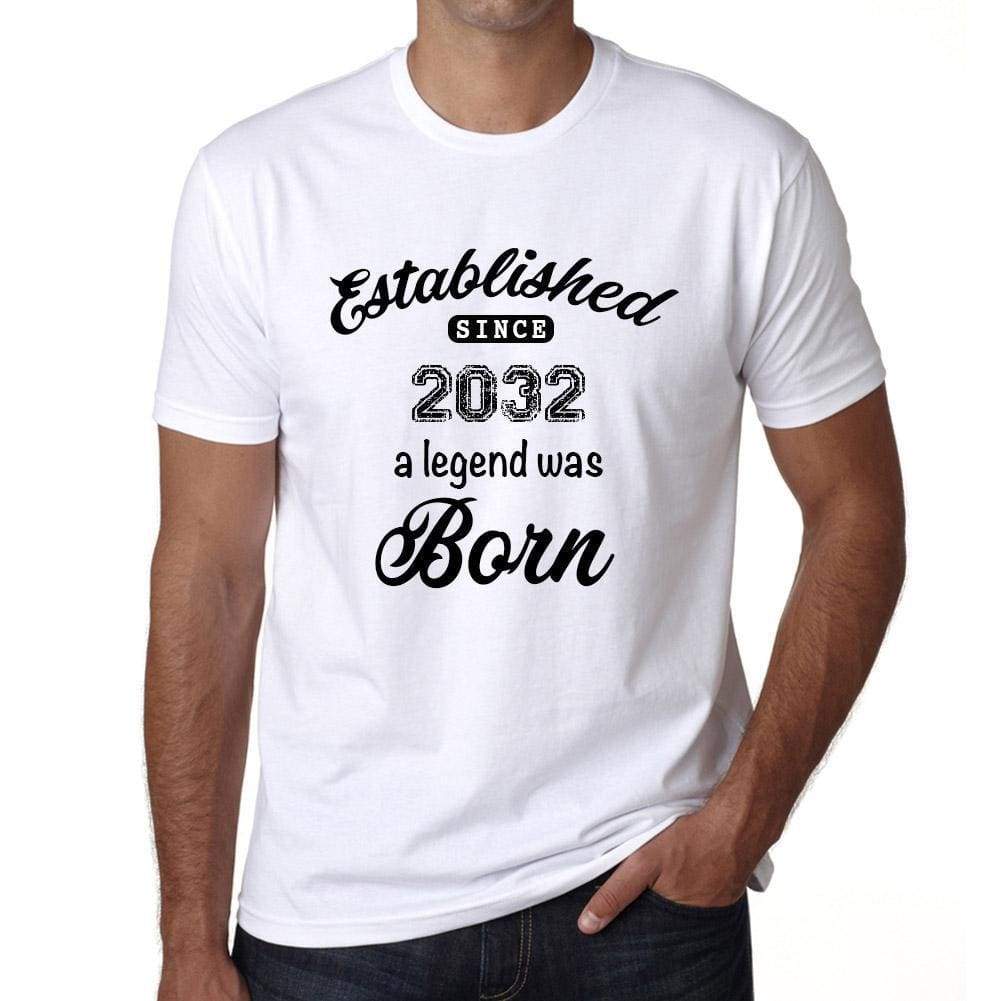 Established Since 2032 Mens Short Sleeve Round Neck T-Shirt 00095 - White / S - Casual