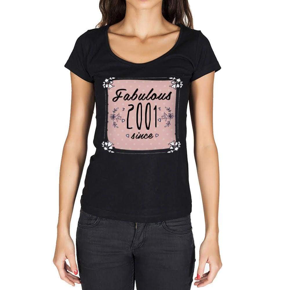 Fabulous Since 2001 Womens T-Shirt Black Birthday Gift 00434 - Black / Xs - Casual