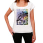Faja Beach Name Palm White Womens Short Sleeve Round Neck T-Shirt 00287 - White / Xs - Casual