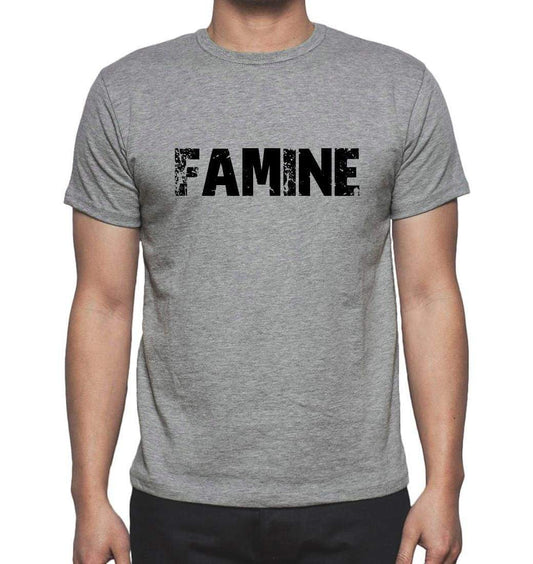 Famine Grey Mens Short Sleeve Round Neck T-Shirt 00018 - Grey / S - Casual