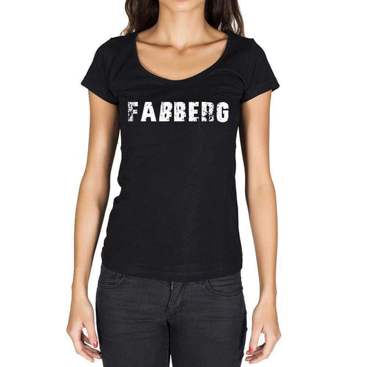 Faßberg German Cities Black Womens Short Sleeve Round Neck T-Shirt 00002 - Casual