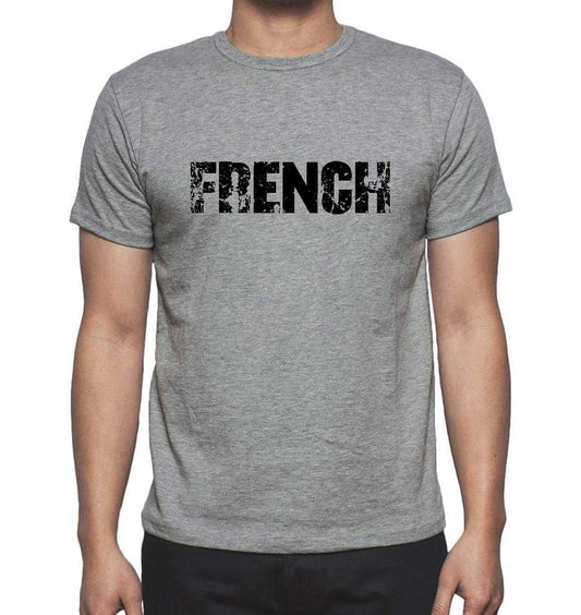 French Grey Mens Short Sleeve Round Neck T-Shirt 00018 - Grey / S - Casual