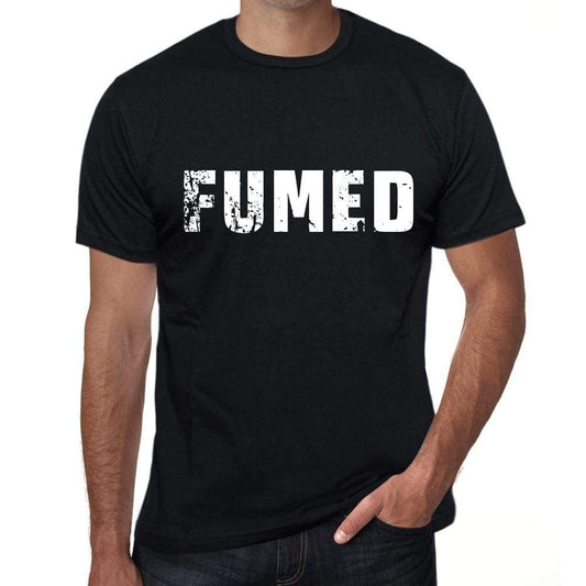 Fumed Mens Retro T Shirt Black Birthday Gift 00553 - Black / Xs - Casual