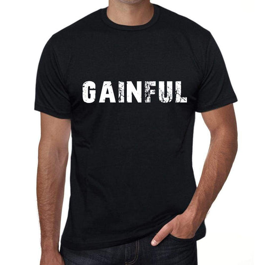 gainful Mens Vintage T shirt Black Birthday Gift 00555 - Ultrabasic