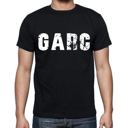 Garc Mens Short Sleeve Round Neck T-Shirt 4 Letters Black - Casual