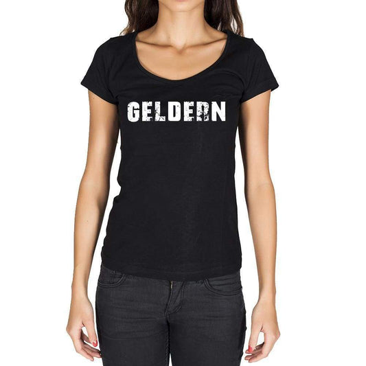 Geldern German Cities Black Womens Short Sleeve Round Neck T-Shirt 00002 - Casual