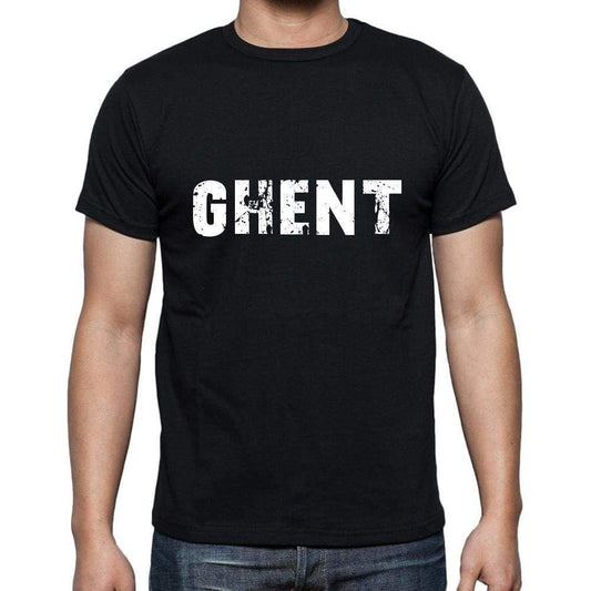 Ghent Mens Short Sleeve Round Neck T-Shirt 5 Letters Black Word 00006 - Casual