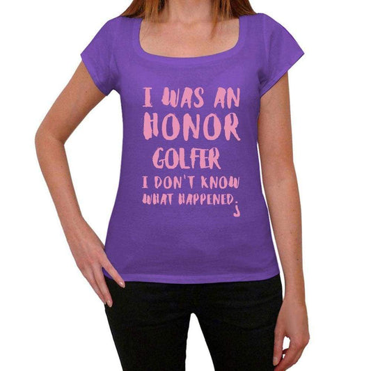 Golfer What Happened Purple Womens Short Sleeve Round Neck T-Shirt Gift T-Shirt 00321 - Purple / Xs - Casual
