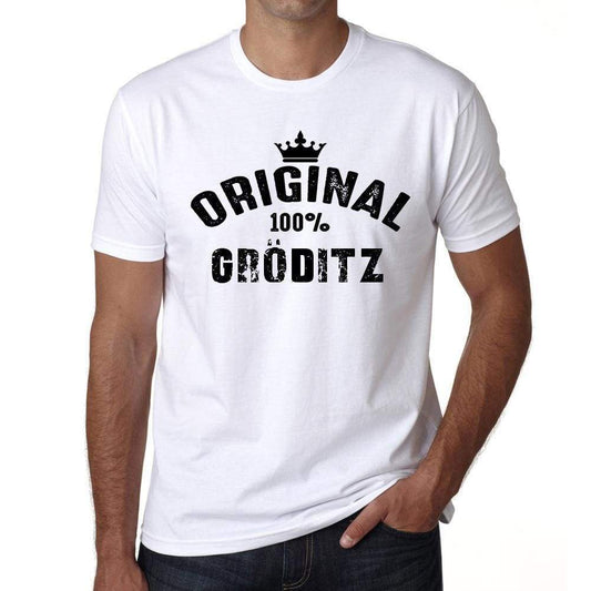 Gröditz 100% German City White Mens Short Sleeve Round Neck T-Shirt 00001 - Casual