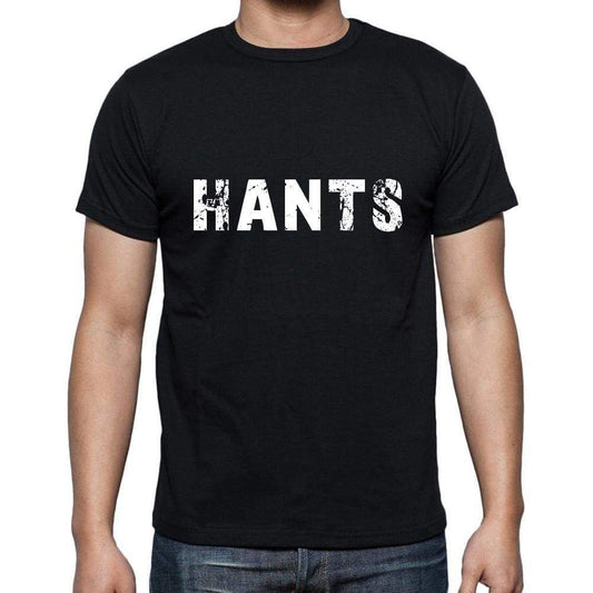 Hants Mens Short Sleeve Round Neck T-Shirt 5 Letters Black Word 00006 - Casual