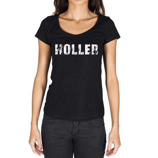 Holler German Cities Black Womens Short Sleeve Round Neck T-Shirt 00002 - Casual