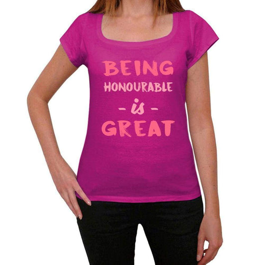 Honourable Being Great Pink Womens Short Sleeve Round Neck T-Shirt Gift T-Shirt 00335 - Pink / Xs - Casual