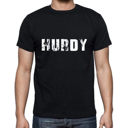 Hurdy Mens Short Sleeve Round Neck T-Shirt 5 Letters Black Word 00006 - Casual