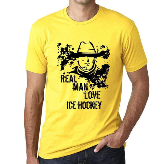 Ice Hockey Real Men Love Ice Hockey Mens T Shirt Yellow Birthday Gift 00542 - Yellow / Xs - Casual