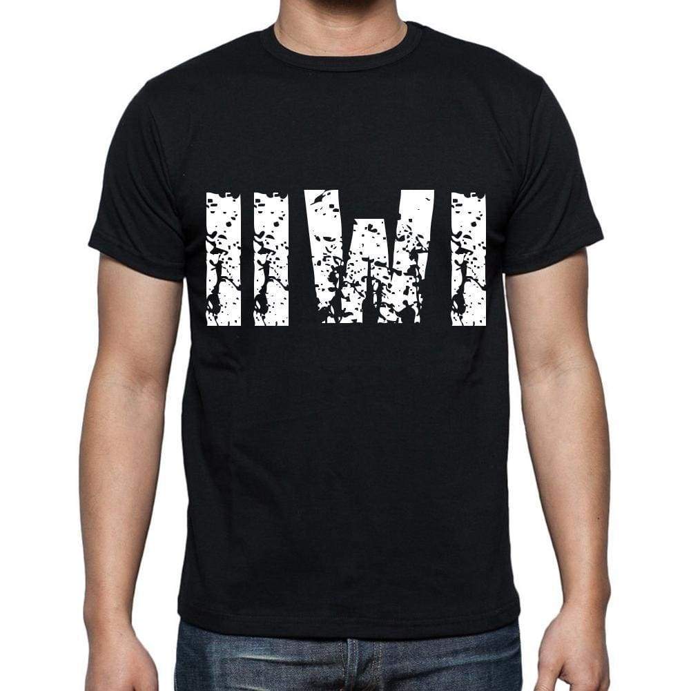 Iiwi Mens Short Sleeve Round Neck T-Shirt 4 Letters Black - Casual