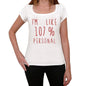 Im 100% Personal White Womens Short Sleeve Round Neck T-Shirt Gift T-Shirt 00328 - White / Xs - Casual