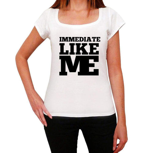 Immediate Like Me White Womens Short Sleeve Round Neck T-Shirt - White / Xs - Casual