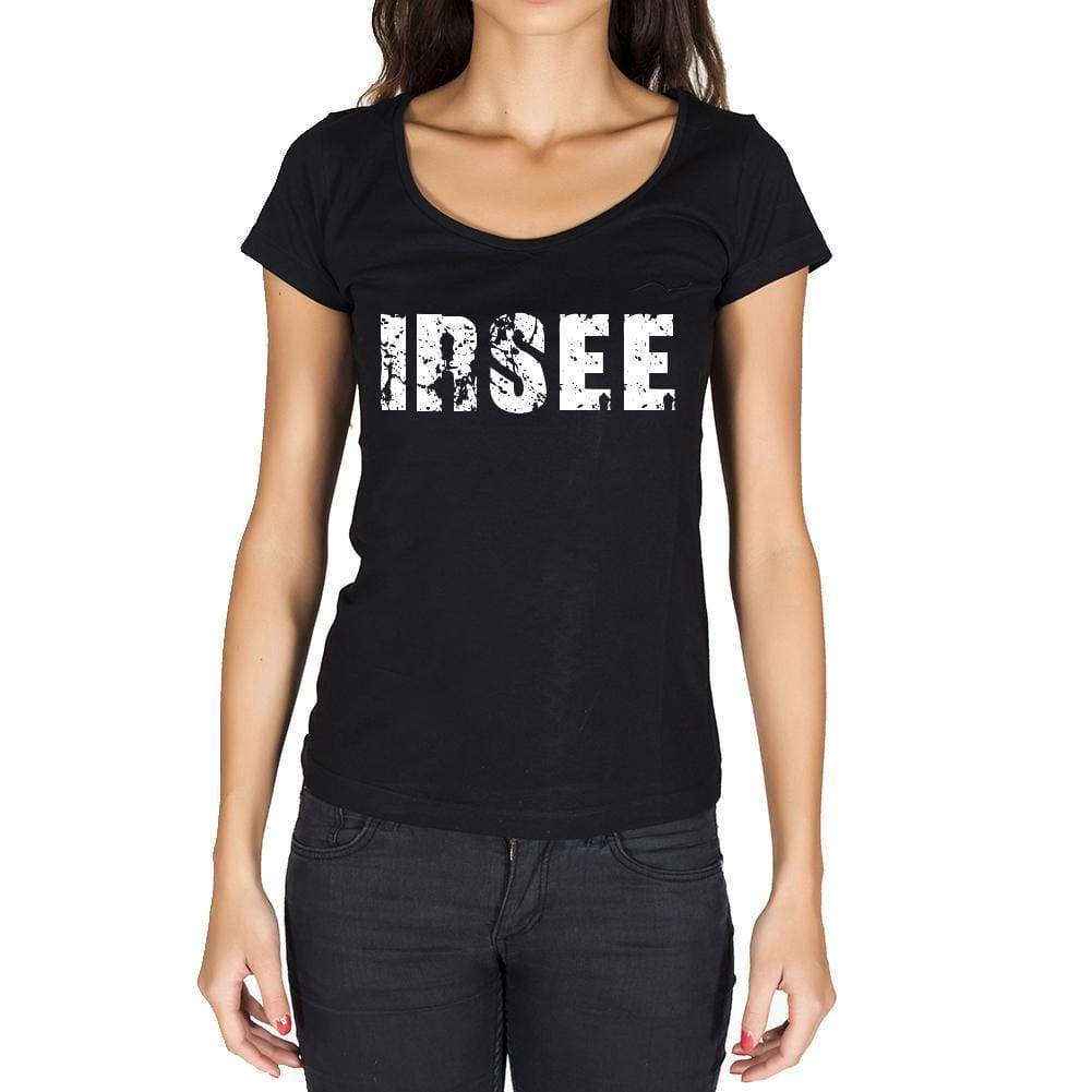 Irsee German Cities Black Womens Short Sleeve Round Neck T-Shirt 00002 - Casual