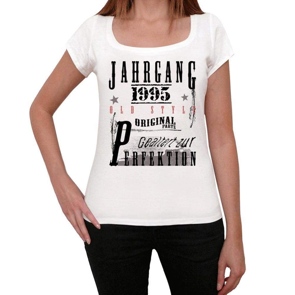 Jahrgang Birthday 1995 White Womens Short Sleeve Round Neck T-Shirt Gift T-Shirt 00351 - White / Xs - Casual