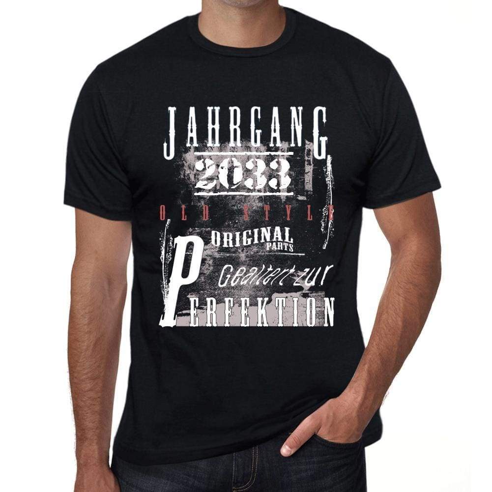 Jahrgang Birthday 2033 Black Mens Short Sleeve Round Neck T-Shirt Gift T-Shirt 00352 - Black / Xs - Casual