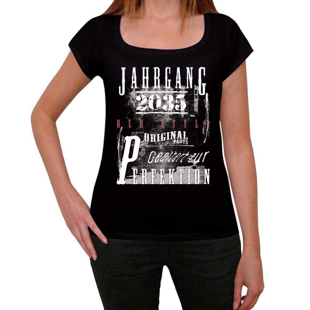 Jahrgang Birthday 2035 Black Womens Short Sleeve Round Neck T-Shirt Gift T-Shirt 00353 - Black / Xs - Casual