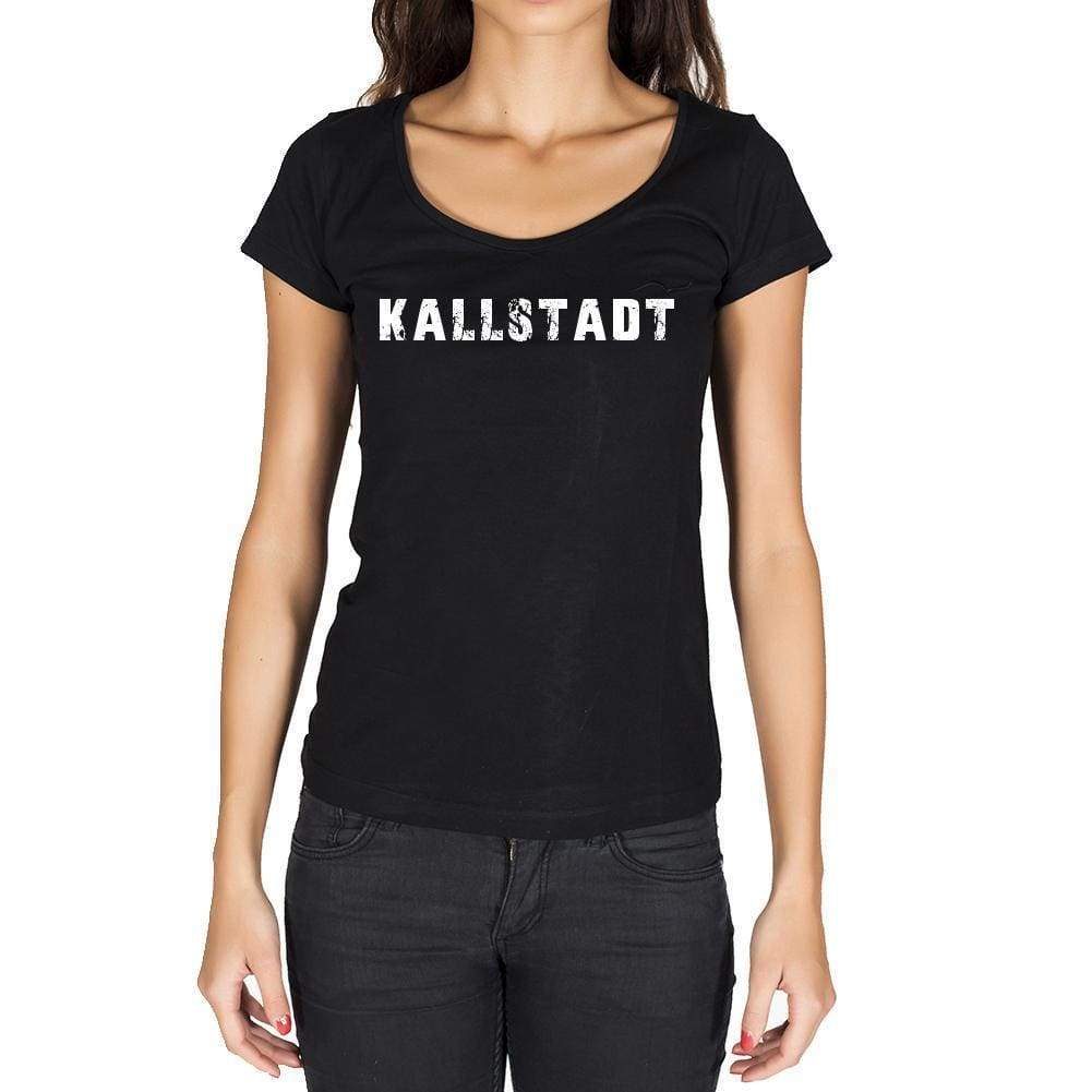 Kallstadt German Cities Black Womens Short Sleeve Round Neck T-Shirt 00002 - Casual