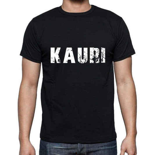 Kauri Mens Short Sleeve Round Neck T-Shirt 5 Letters Black Word 00006 - Casual