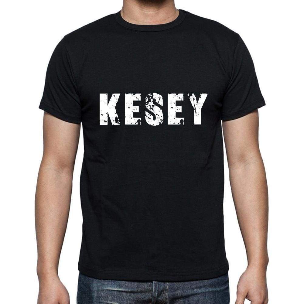 Kesey Mens Short Sleeve Round Neck T-Shirt 5 Letters Black Word 00006 - Casual